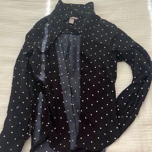 Never worn before H&M polka dot button down top. Size XS.